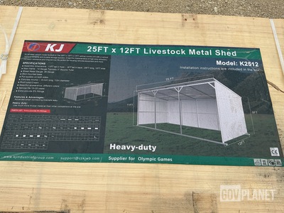 KJ K2512 Livestock Metal Shed - Unused