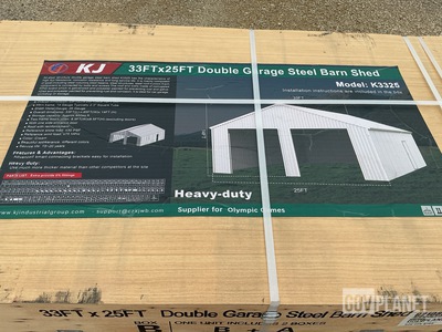 KJ K3325 Double Garage Steel Barn Shed - Unused