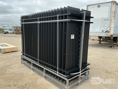 (30) Pieces of Galvanized Steel Garden/Public Space Fence w/(31) Post Connectors