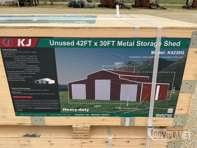 KJ K4230G Metal Storage Shed - Unused
