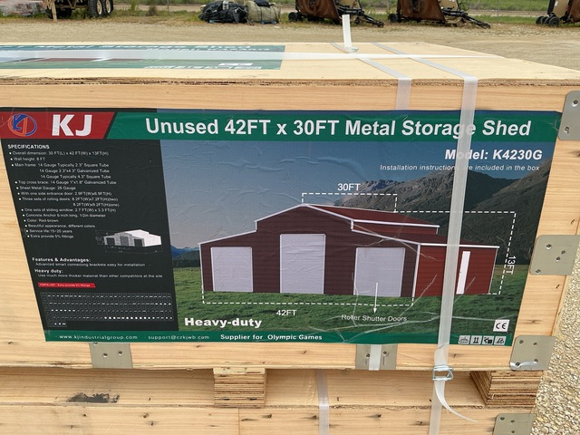 KJ K4230G Metal Storage Shed - Unused
