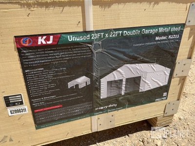 KJ K2223 Double Garage Metal Shed - Unused