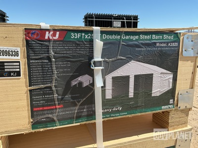 KJ K3325 Double Garage Steel Barn Shed - Unused