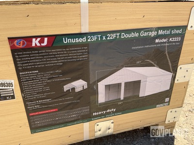 KJ K2223 Double Garage Metal Shed - Unused