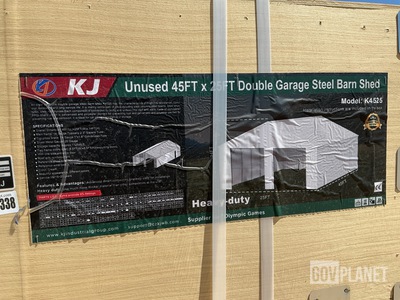 KJ K4525 Double Garage Steel Barn Shed - Unused