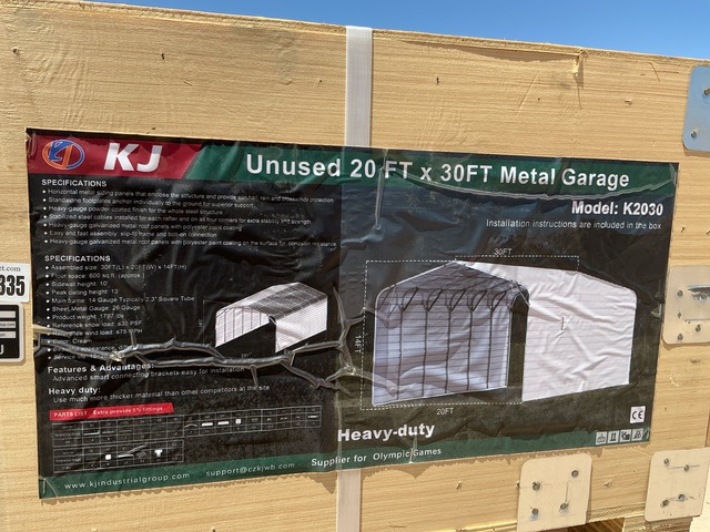 KJ K2030 Metal Garage - Unused