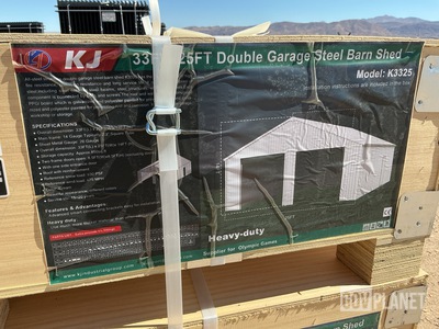 KJ K3325 Double Garage Steel Barn Shed - Unused