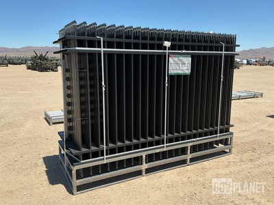 (30) Pieces of Galvanized Steel Garden/Public Space Fence w/(31) Post Connectors