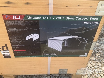 KJ K4120 Steel Carport Shed - Unused