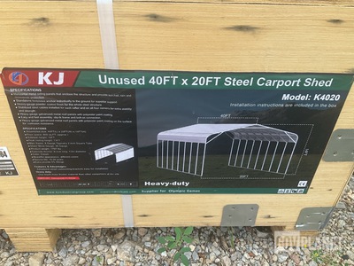 KJ K4020 Steel Carport Shed - Unused