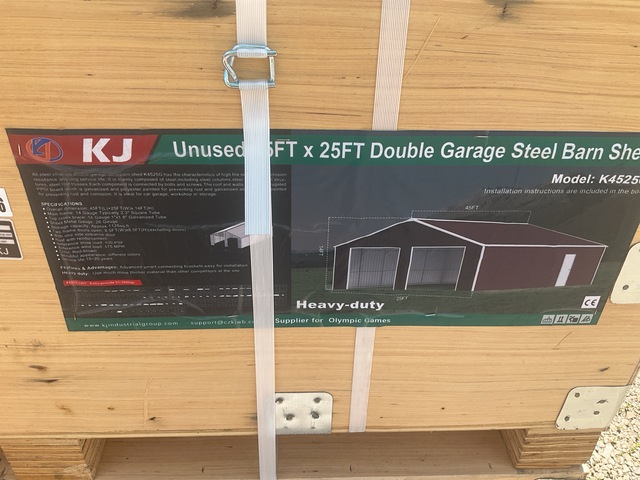 KJ K4525G Double Garage Steel Barn Shed - Unused