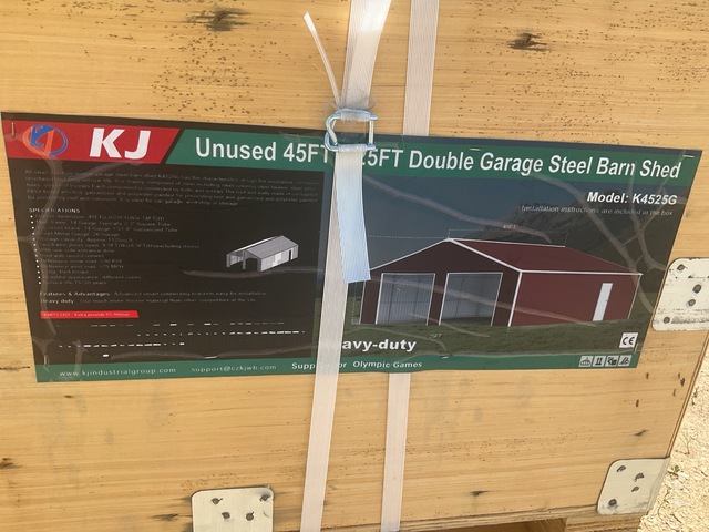 KJ K4525G Double Garage Steel Barn Shed - Unused