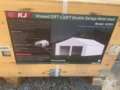 KJ K2223 Double Garage Metal Shed - Unused