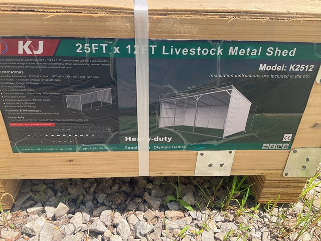 KJ K2512 Livestock Metal Shed - Unused