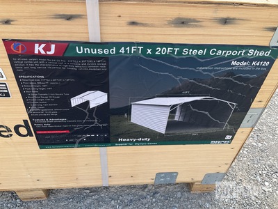 KJ K4120 Steel Carport Shed - Unused