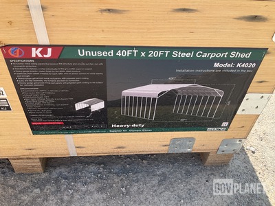 KJ K4020 Steel Carport Shed - Unused