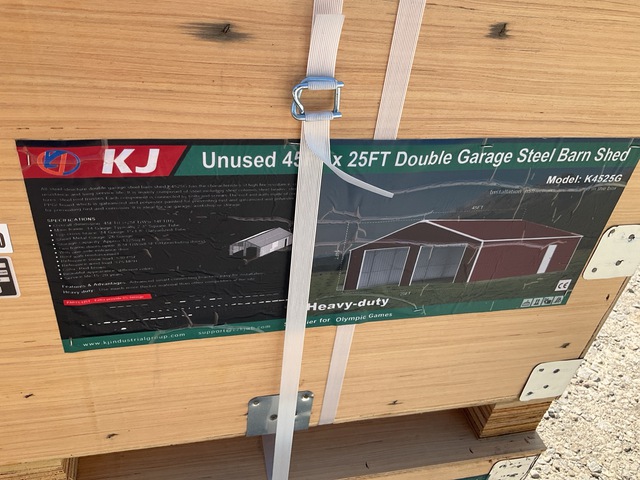 KJ K4525G Double Garage Steel Barn Shed - Unused