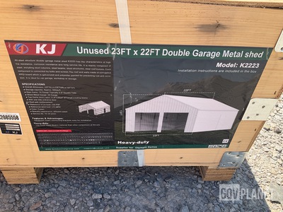 KJ K2223 Double Garage Metal Shed - Unused