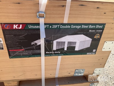 KJ K4525 Double Garage Steel Barn Shed - Unused