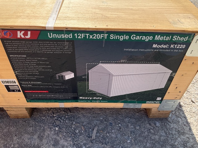 KJ K1220 Single Garage Metal Shed - Unused