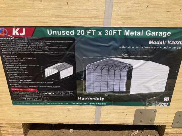 KJ K2030 Metal Garage - Unused