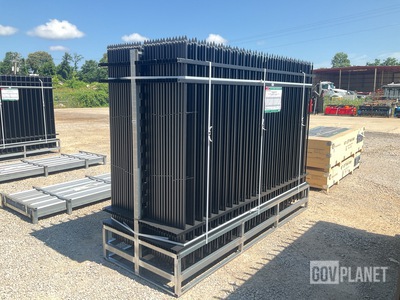 (30) Pieces of Galvanized Steel Garden/Public Space Fence w/(31) Post Connectors