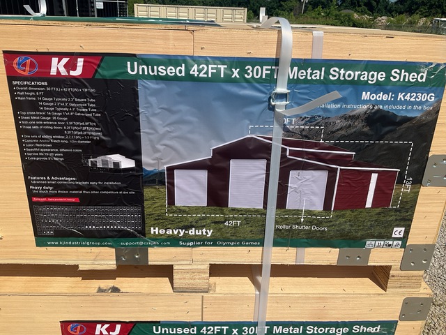 KJ K4230G Metal Storage Shed - Unused