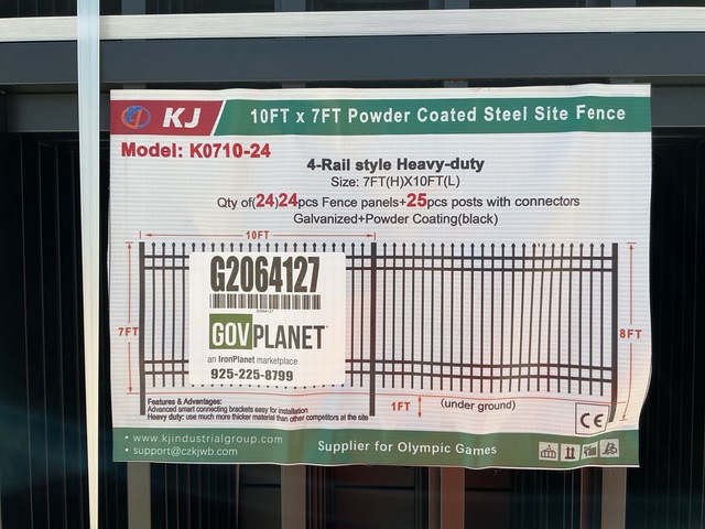 (24) Pieces of KJ Powder Coated Steel Fence w/(25) Post Connectors - Unused