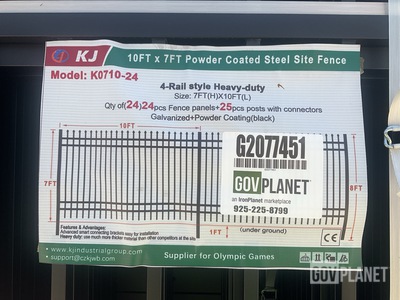 (24) Pieces of KJ Powder Coated Steel Fence w/(25) Post Connectors - Unused