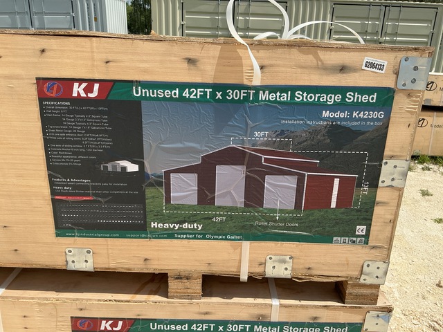 KJ K4230G Metal Storage Shed - Unused