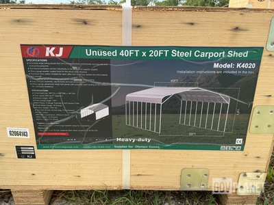 KJ K4020 Steel Carport Shed - Unused