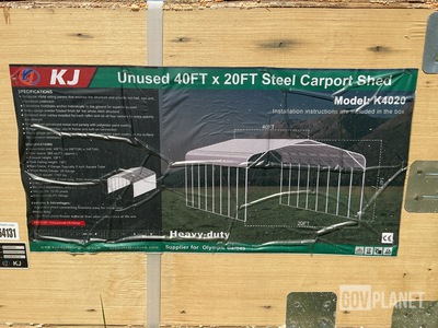 KJ K4020 Steel Carport Shed - Unused