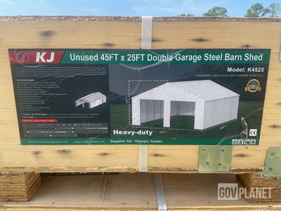 KJ K4525 Double Garage Steel Barn Shed - Unused