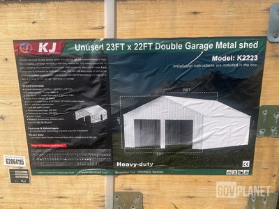 KJ K2223 Double Garage Metal Shed - Unused