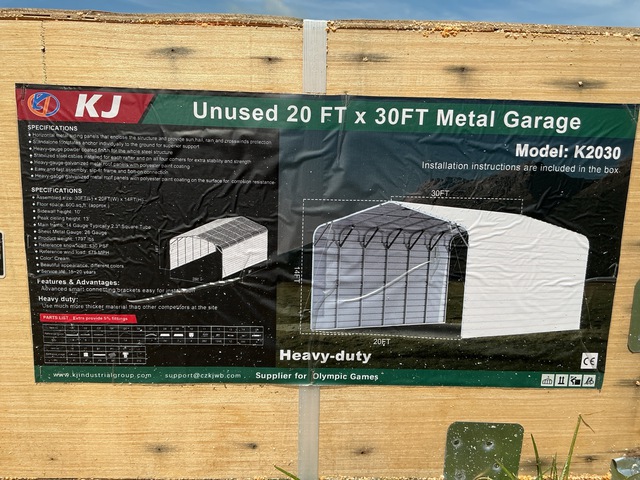 KJ K2030 Metal Garage - Unused