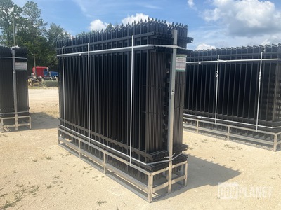 (24) Pieces of KJ Powder Coated Steel Fence w/(25) Post Connectors - Unused