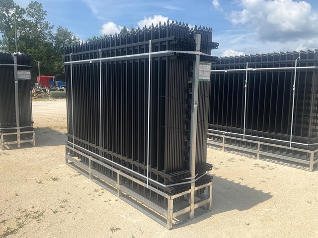 (24) Pieces of KJ Powder Coated Steel Fence w/(25) Post Connectors - Unused