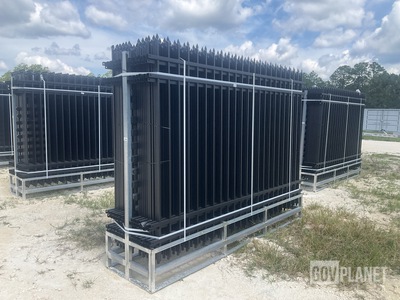 (24) Pieces of KJ Powder Coated Steel Fence w/(25) Post Connectors - Unused