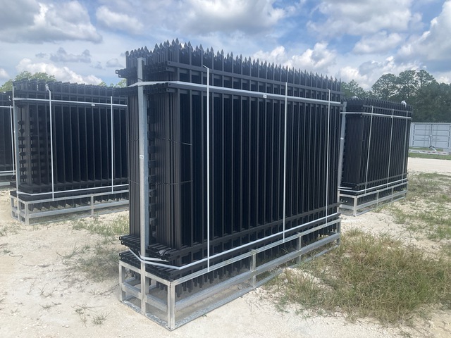 (24) Pieces of KJ Powder Coated Steel Fence w/(25) Post Connectors - Unused