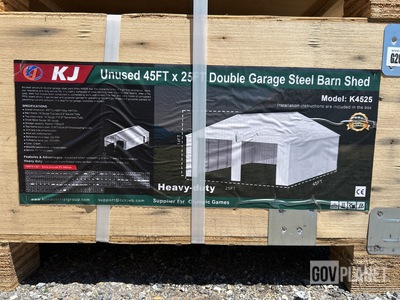 KJ K4525 Double Garage Steel Barn Shed - Unused
