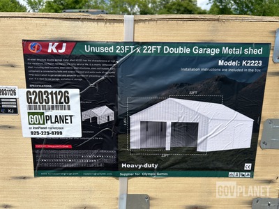 KJ K2223 Double Garage Metal Shed - Unused