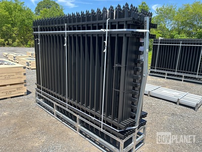 (24) Pieces of KJ Powder Coated Steel Fence w/(25) Post Connectors - Unused