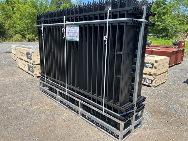 (24) Pieces of KJ Powder Coated Steel Fence w/(25) Post Connectors - Unused