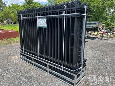 (24) Pieces of KJ Powder Coated Steel Fence w/(25) Post Connectors - Unused