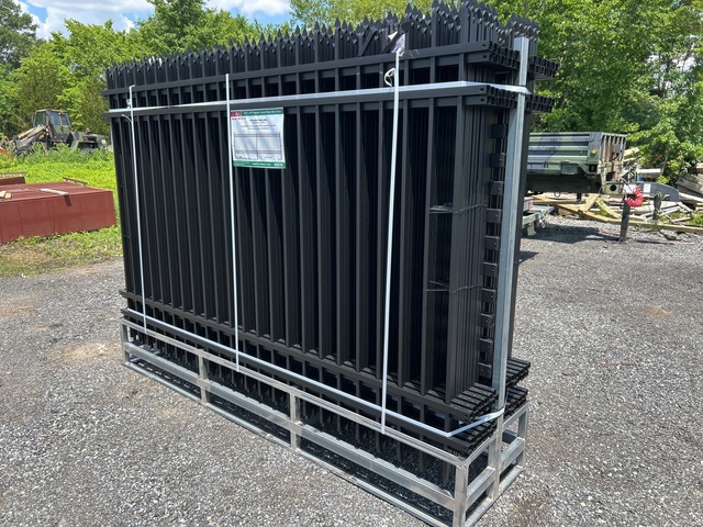 (24) Pieces of KJ Powder Coated Steel Fence w/(25) Post Connectors - Unused