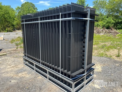 (30) Pieces of Galvanized Steel Garden/Public Space Fence w/(31) Post Connectors