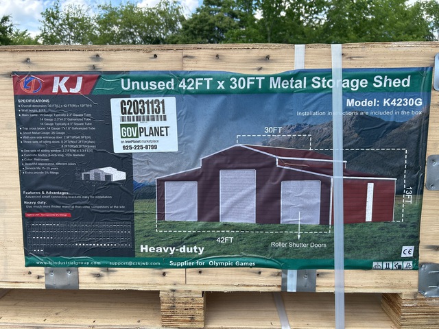 KJ K4230G Metal Storage Shed - Unused