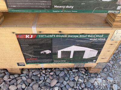 KJ K3325 Double Garage Steel Barn Shed - Unused