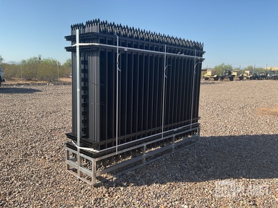 (24) Pieces of KJ Powder Coated Steel Fence w/(25) Post Connectors - Unused