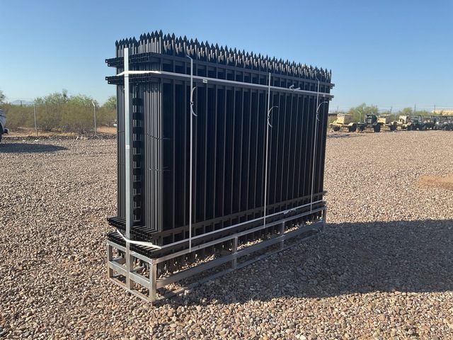 (24) Pieces of KJ Powder Coated Steel Fence w/(25) Post Connectors - Unused